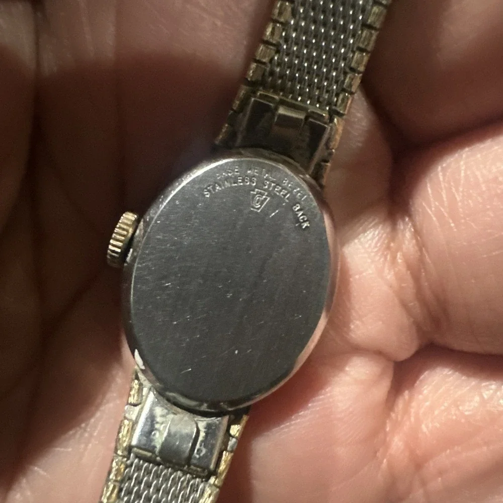 Works VTG WITTNAUER Ladies Watch Wind Up Diamond Galaxy Dial -GF Band- Rare 17mm